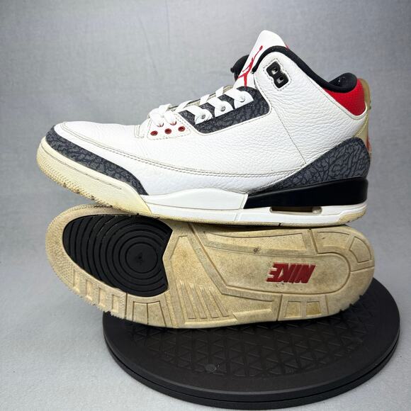 Nike Air Jordan 3 Retro Denim SE - Fire Red Men's Size 11 (CZ6431-100) - Picture 6 of 7